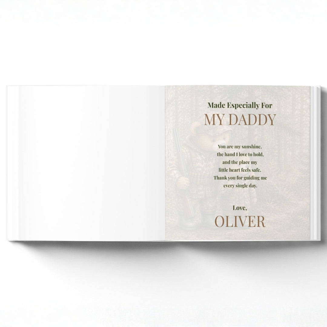 Personalized Hunting Dad Book, Fathers Day Gift From Kids, Custom Outdoorsman Daddy Story Keepsake