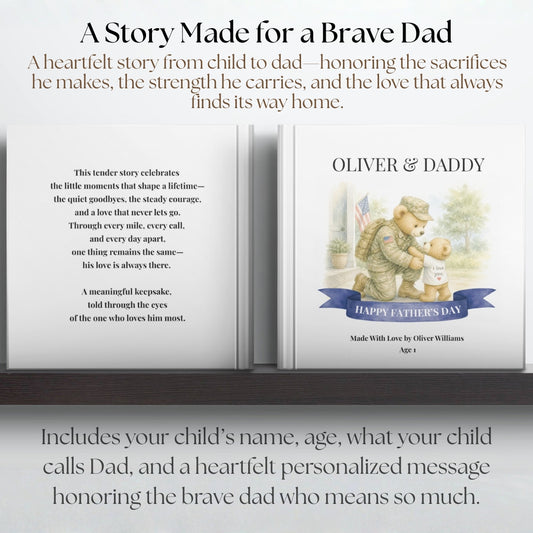 Personalized Military Dad Book, Deployment Gift From Kids, Fathers Day Military Daddy Keepsake Story