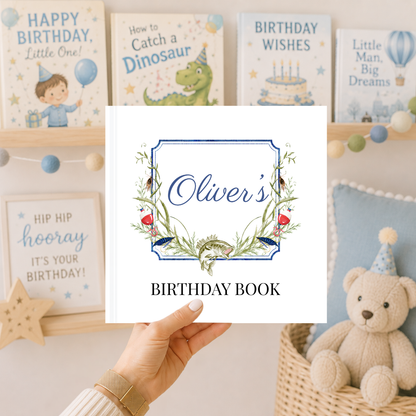 Personalized Birthday Memory Fishing Book, Birthday Keepsake, 18 Year Birthday Tradition, First Birthday to 18 Gift