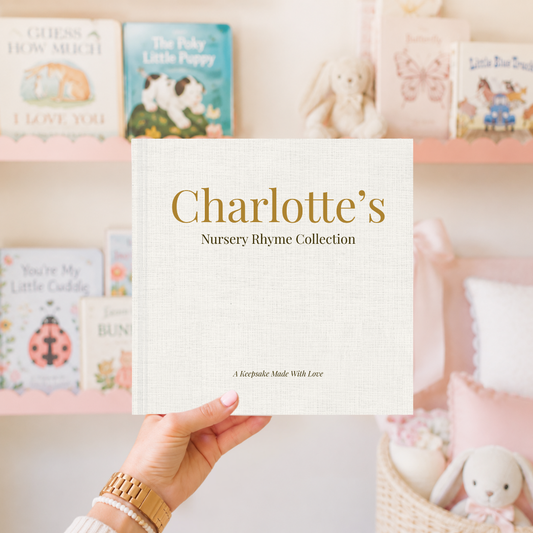 Personalized Nursery Rhymes Book for Babies & Toddlers, Vintage Bedtime Storybook, Baby Shower Gift, Keepsake Book