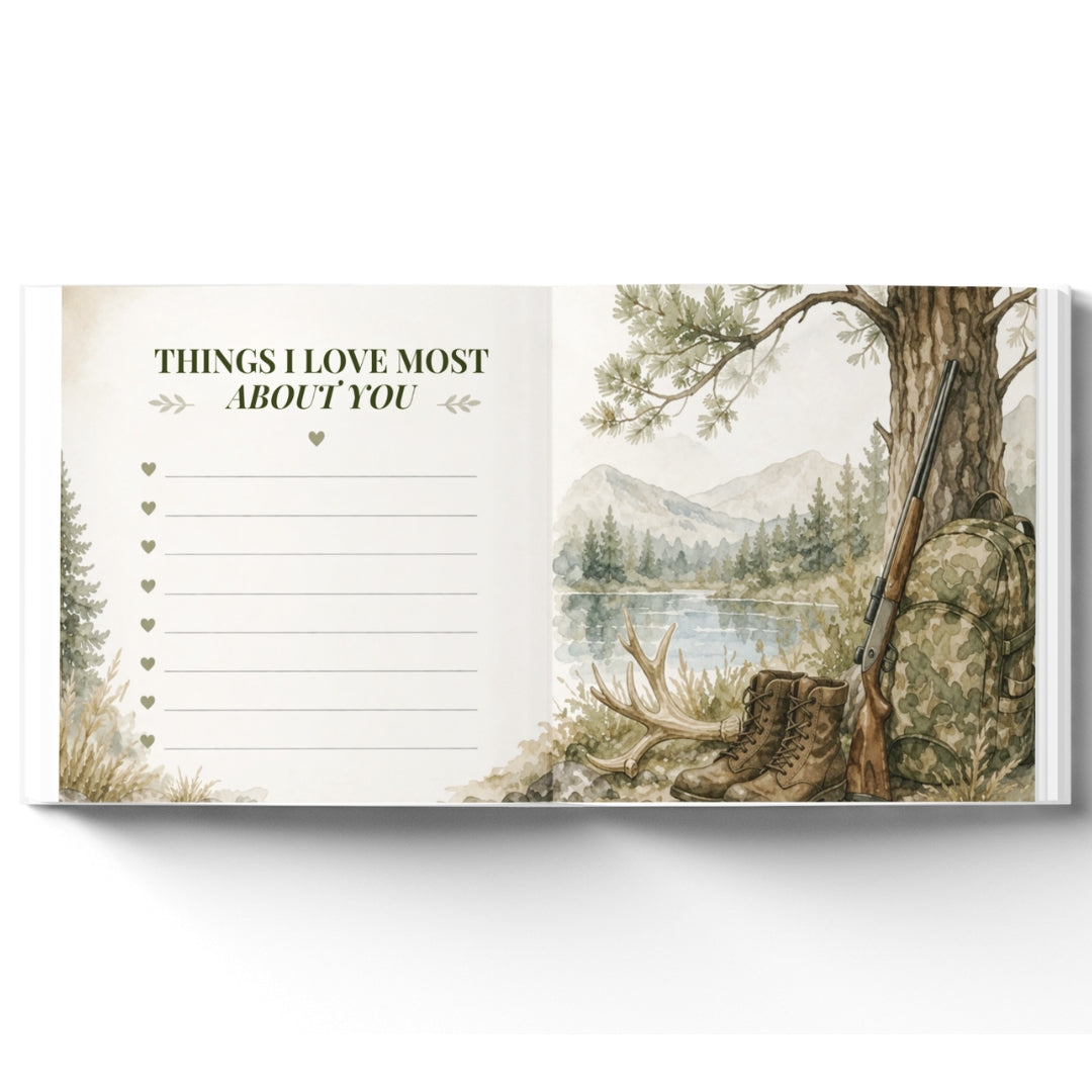 Personalized Hunting Dad Book, Fathers Day Gift From Kids, Custom Outdoorsman Daddy Story Keepsake