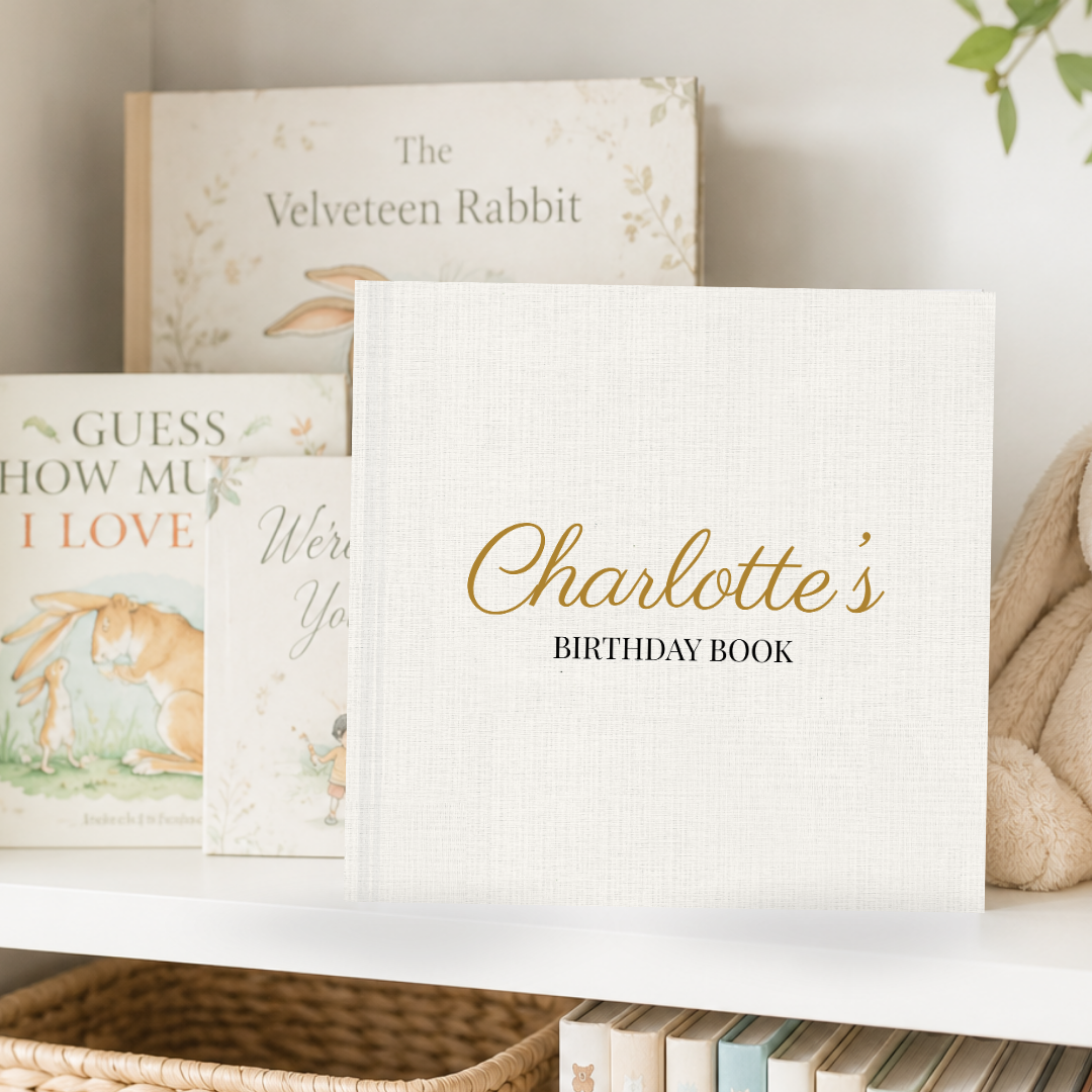 Personalized Birthday Memory Book, Linen Birthday Keepsake, 18 Year Birthday Tradition, First Birthday to 18 Gift