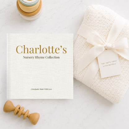 Personalized Nursery Rhymes Book for Babies & Toddlers, Vintage Bedtime Storybook, Baby Shower Gift, Keepsake Book