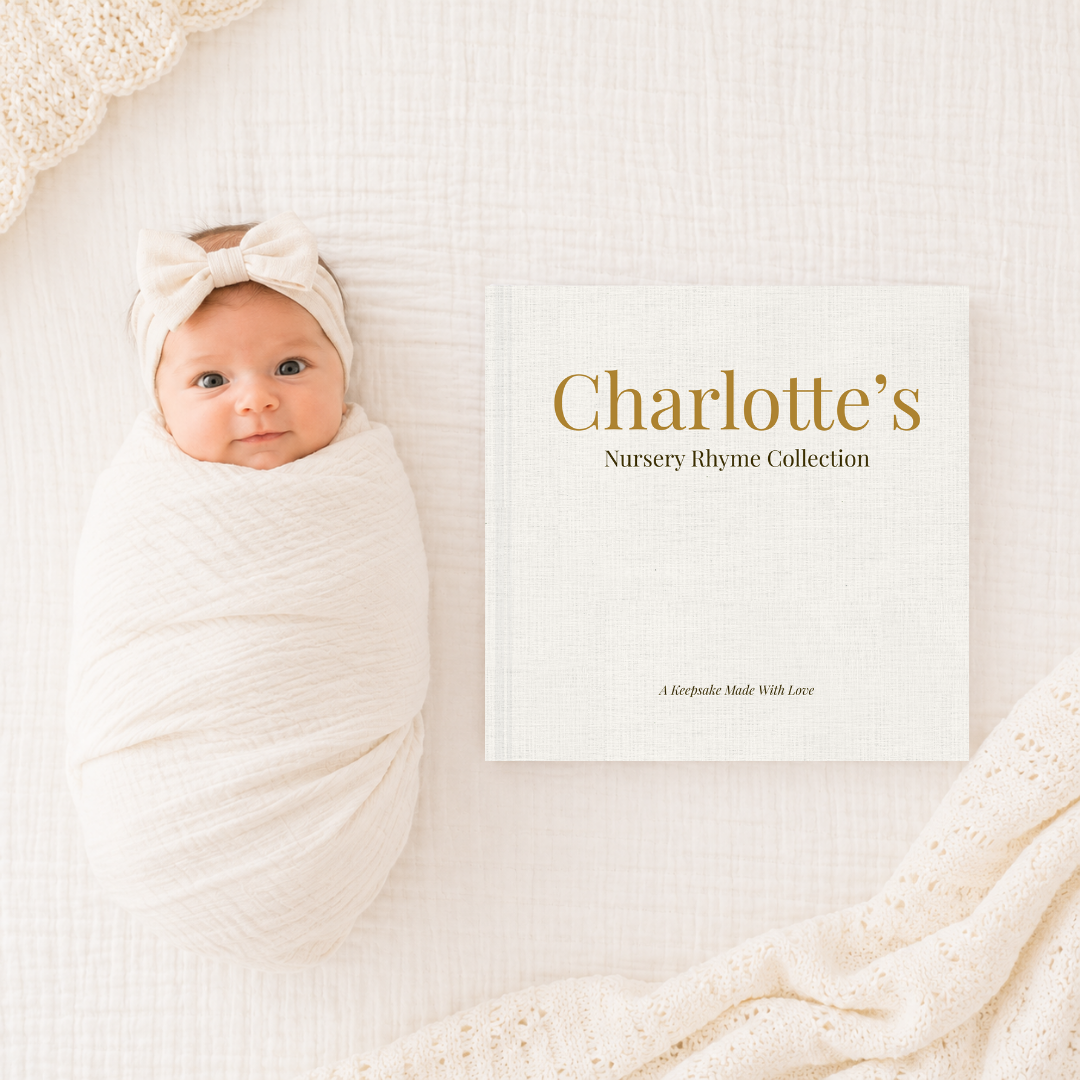 Personalized Nursery Rhymes Book for Babies & Toddlers, Vintage Bedtime Storybook, Baby Shower Gift, Keepsake Book