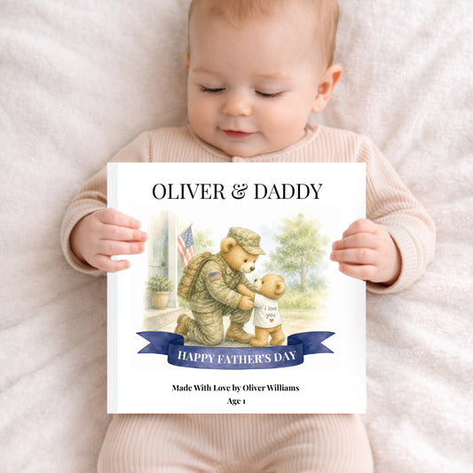 Personalized Military Dad Book, Deployment Gift From Kids, Fathers Day Military Daddy Keepsake Story