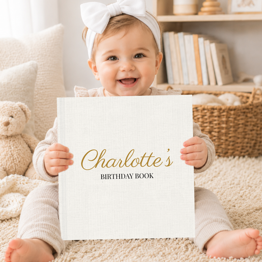 Personalized Birthday Memory Book, Linen Birthday Keepsake, 18 Year Birthday Tradition, First Birthday to 18 Gift