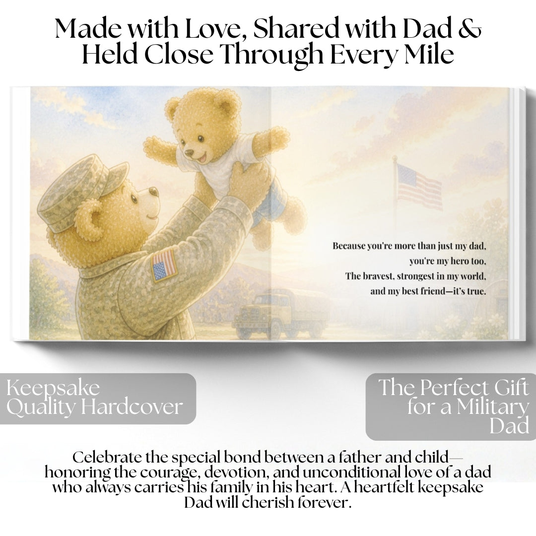 Personalized Military Dad Book, Deployment Gift From Kids, Fathers Day Military Daddy Keepsake Story