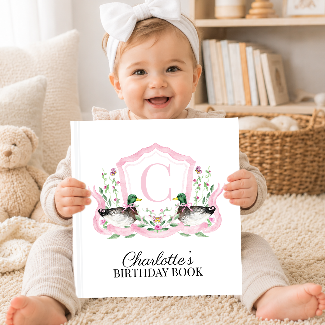 Duck Birthday Memory Book | Birthday Interview Book | Keepsake Baby Memory Book | Baby Shower Gift | Gift for New Mom | Memory Book