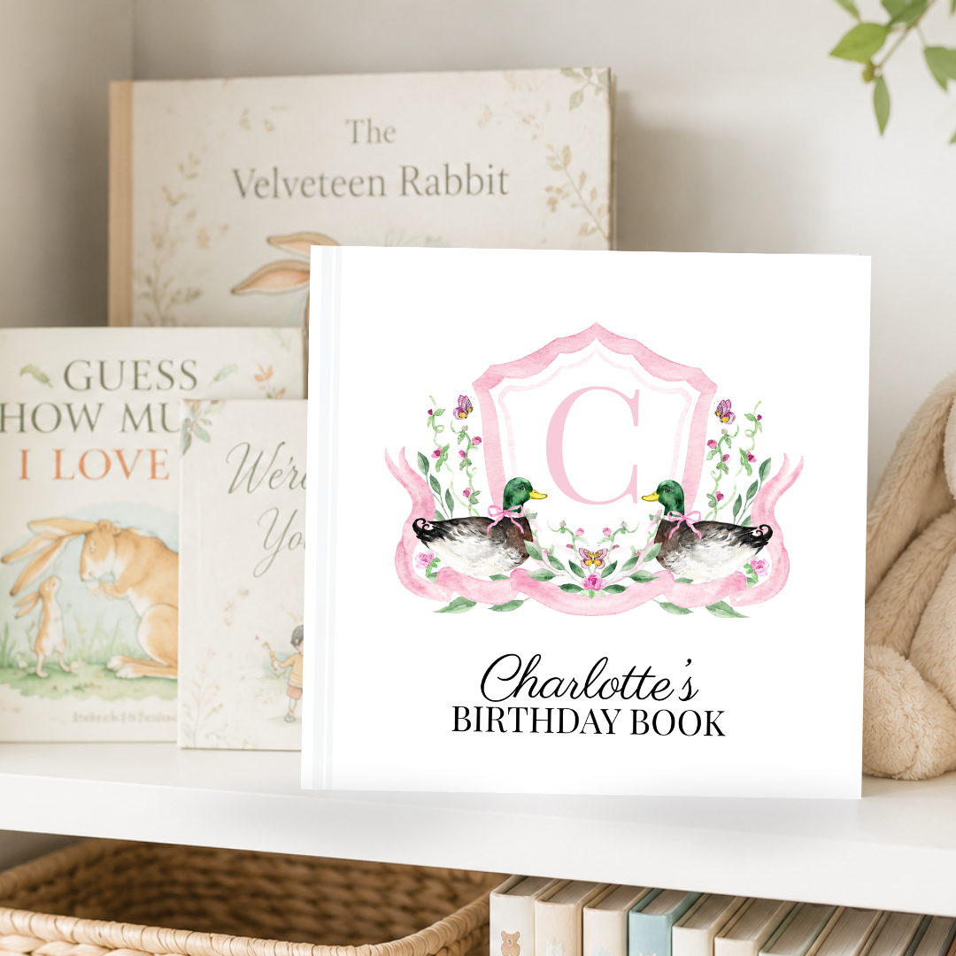 Duck Birthday Memory Book | Birthday Interview Book | Keepsake Baby Memory Book | Baby Shower Gift | Gift for New Mom | Memory Book