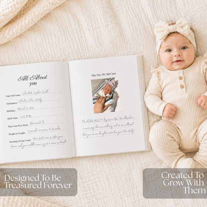 Duck Birthday Memory Book | Birthday Interview Book | Keepsake Baby Memory Book | Baby Shower Gift | Gift for New Mom | Memory Book